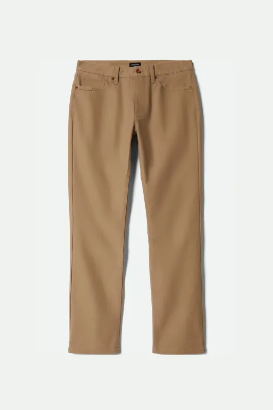 Builders 5 Pocket Stretch Pant - Khaki made by Brixton