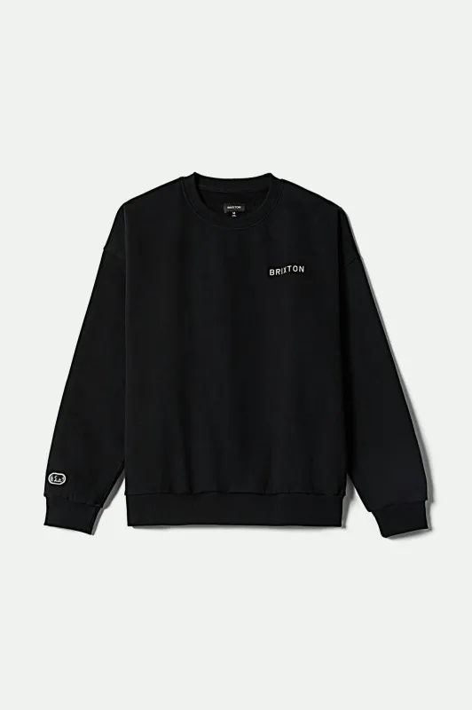 Embroidered Heavyweight Oversized Crew - Black sold by Brixton