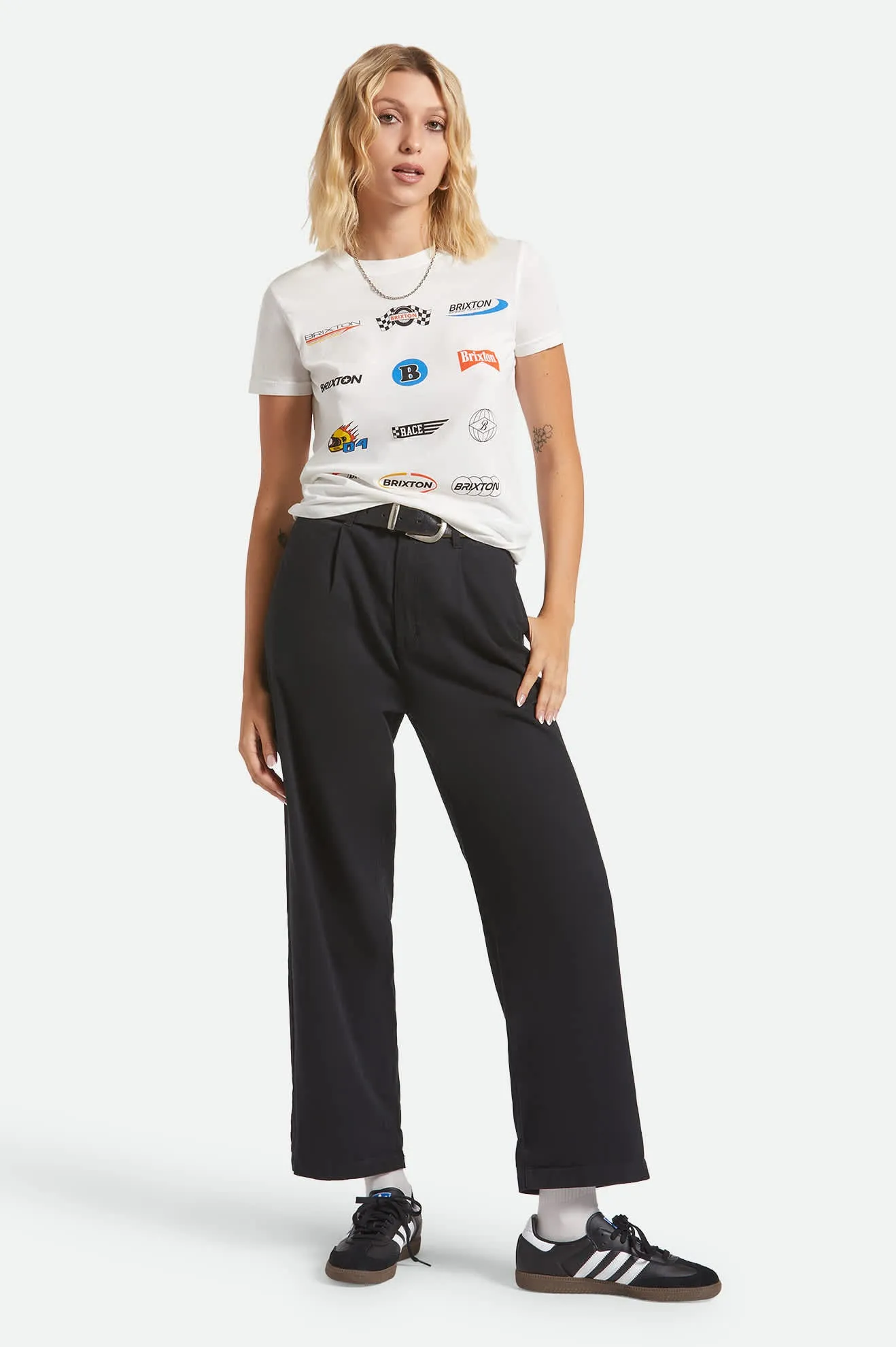 Racing Patches Crew T-Shirt - Off White sold by Brixton product image thumbnail 5