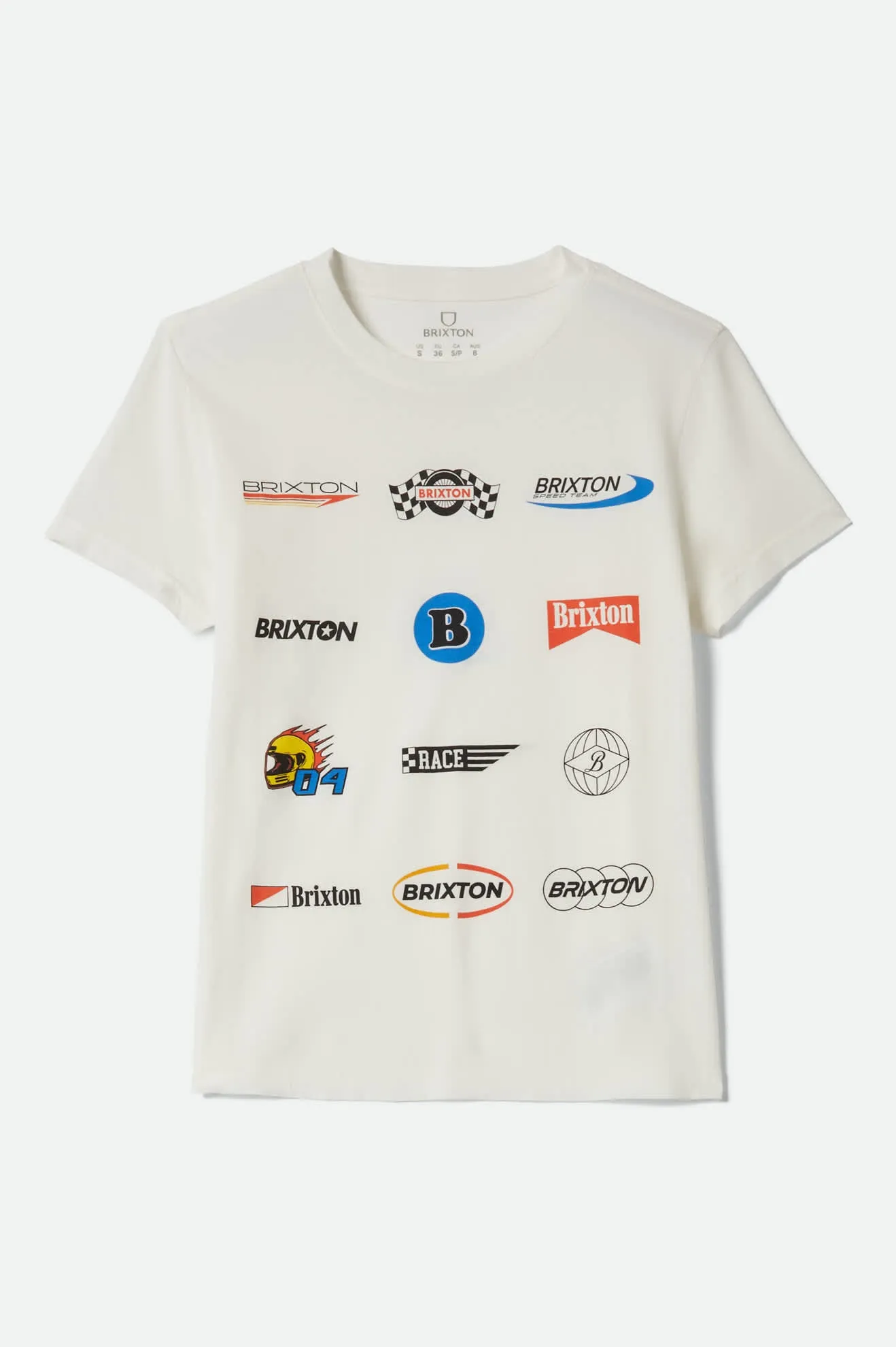 Racing Patches Crew T-Shirt - Off White sold by Brixton product image thumbnail 2