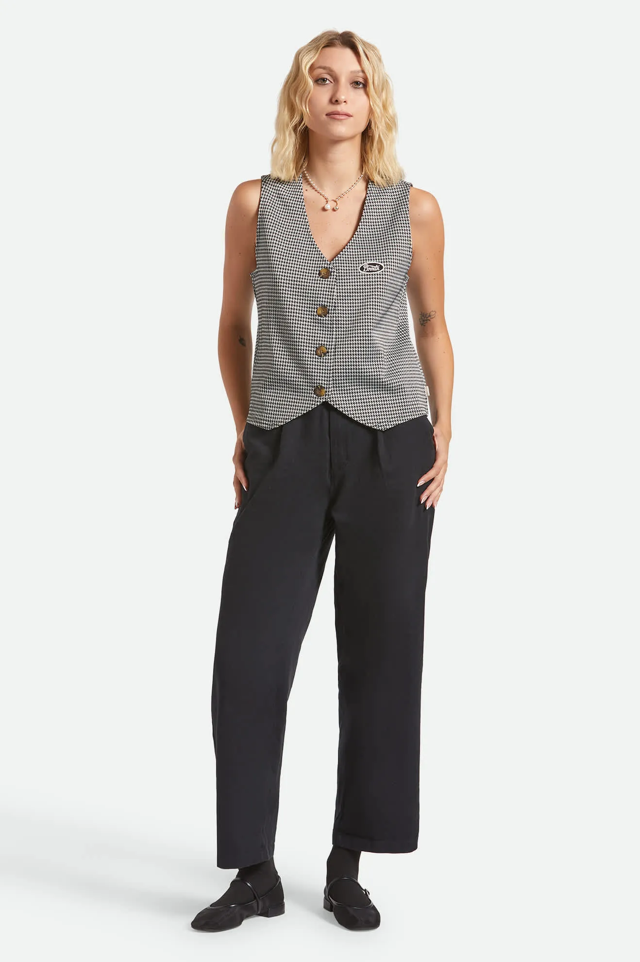 Houndstooth Leisure Vest - Winter White/Black sold by Brixton product image thumbnail 5