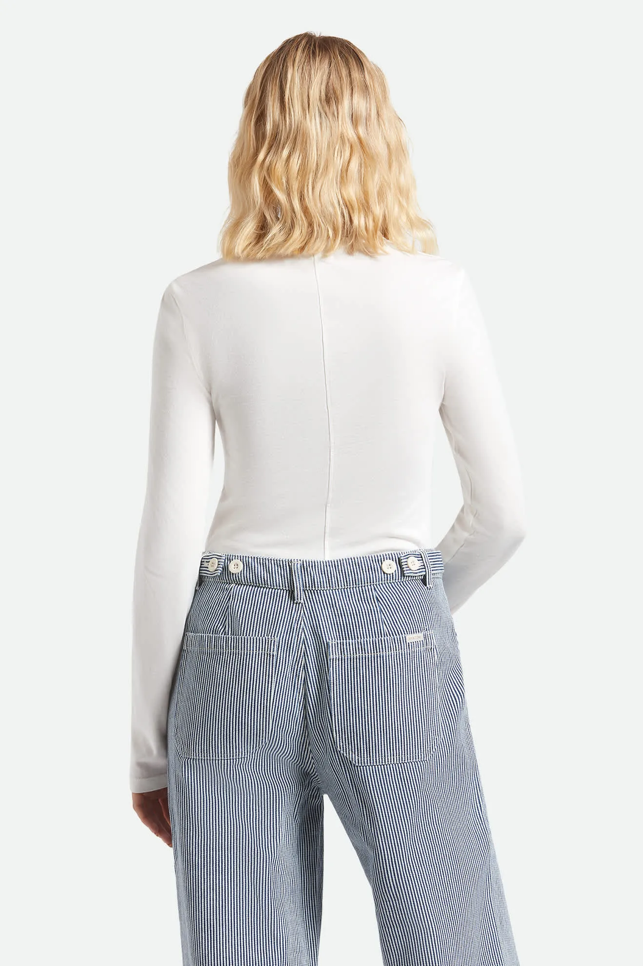 Carefree Organic Garment Dye Slim Long Sleeve T-Shirt - Off White sold by Brixton product image thumbnail 4