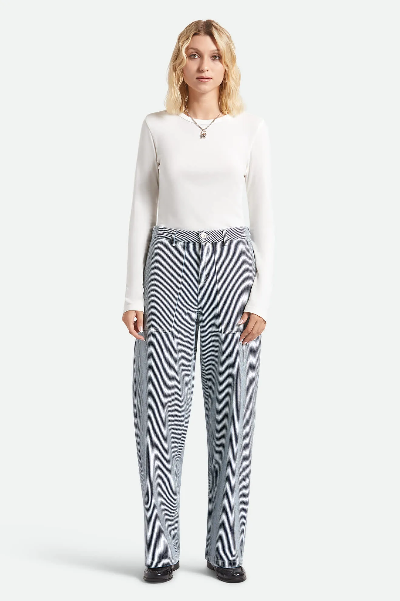 Carefree Organic Garment Dye Slim Long Sleeve T-Shirt - Off White sold by Brixton product image thumbnail 5