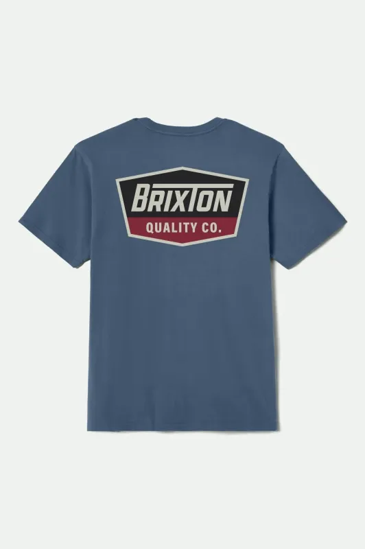 Regal S/S Standard T-Shirt - Harbor Blue/Black/Stone sold by Brixton