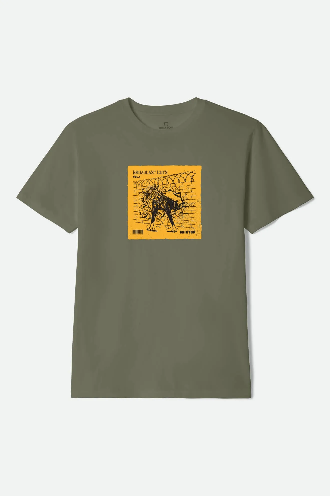 Cuts Heavyweight Relaxed T-Shirt - Olive Surplus Classic Wash sold by Brixton