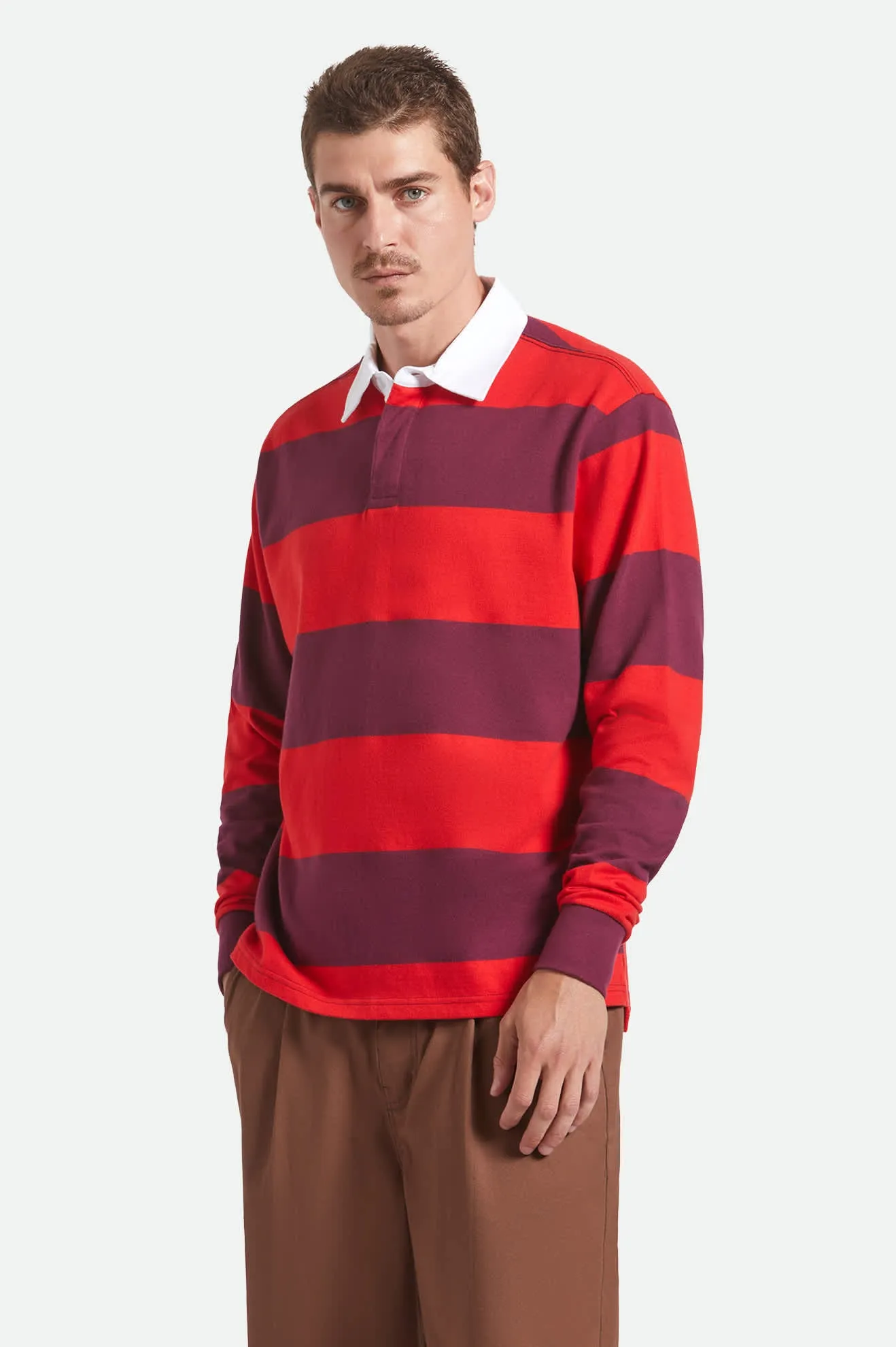 Union Heavyweight Rugby Polo - Adrenaline Rush/Port sold by Brixton product image thumbnail 2