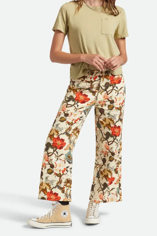 Margo Cropped 5-Pocket Pant - Botanical Floral made by Brixton