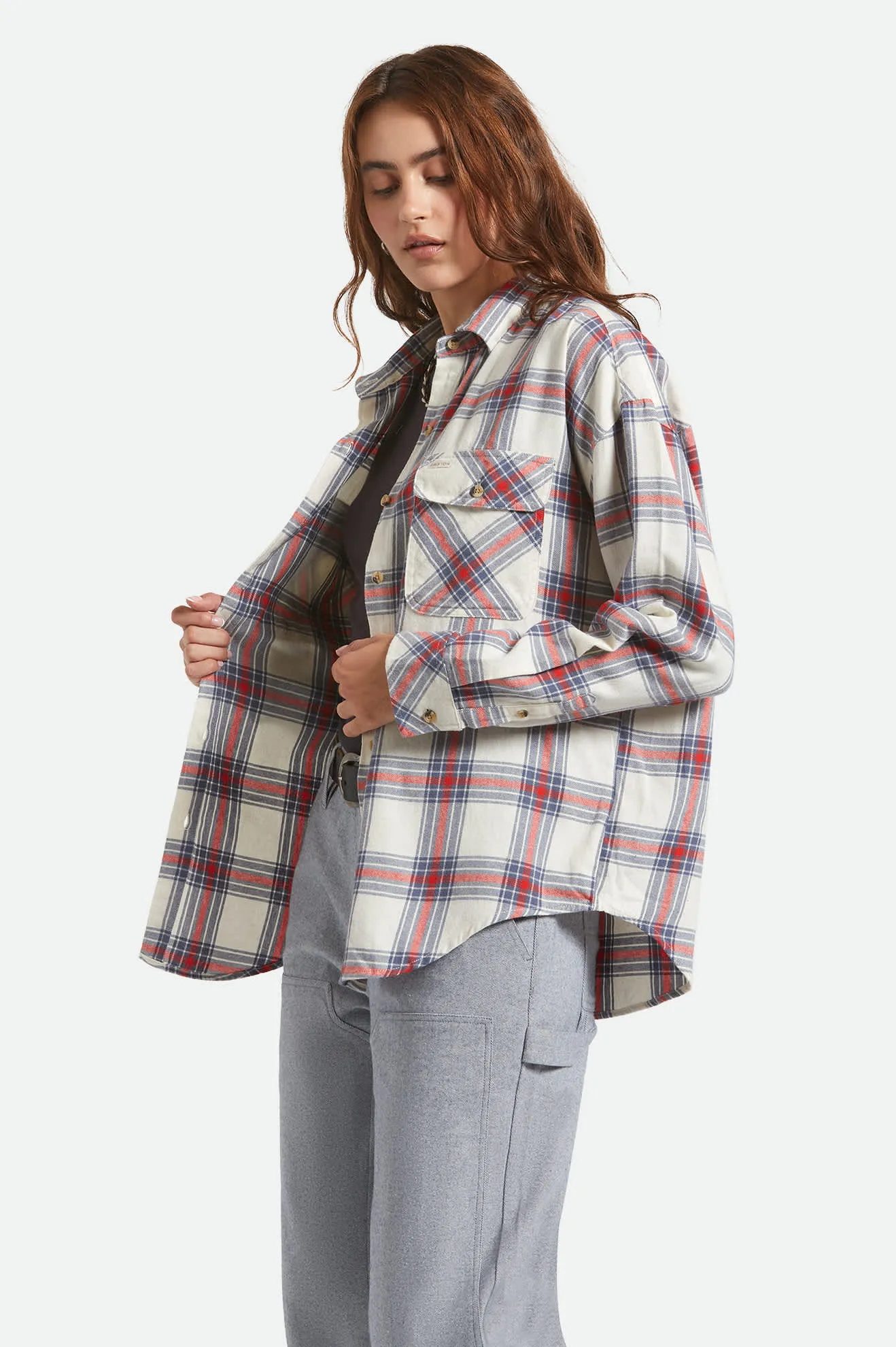 Bowery Vintage Overshirt - Off White/Berring Sea/Red sold by Brixton product image thumbnail 3