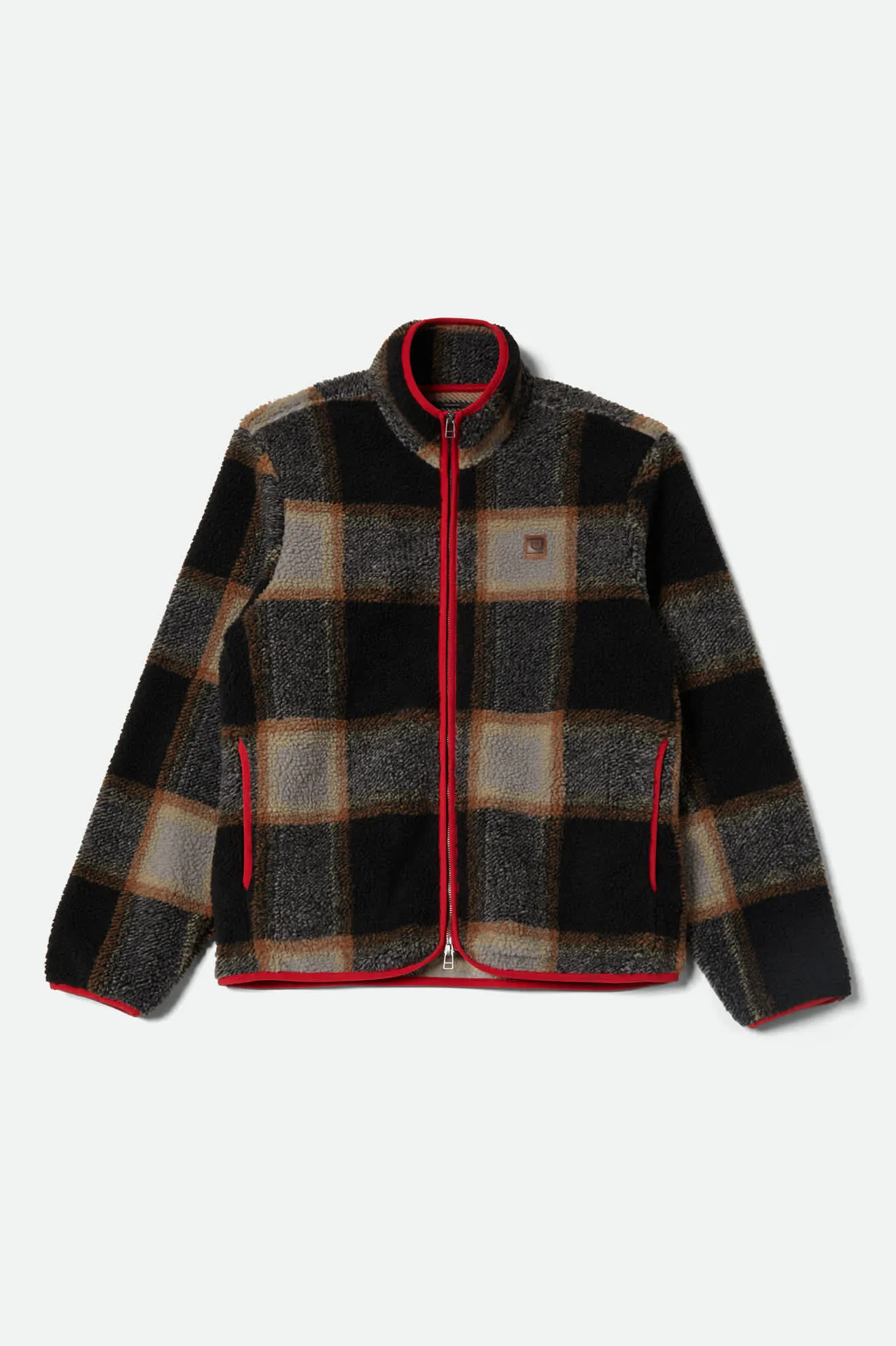 Buffalo Plaid Sherpa Full Zip - Black/Cream sold by Brixton