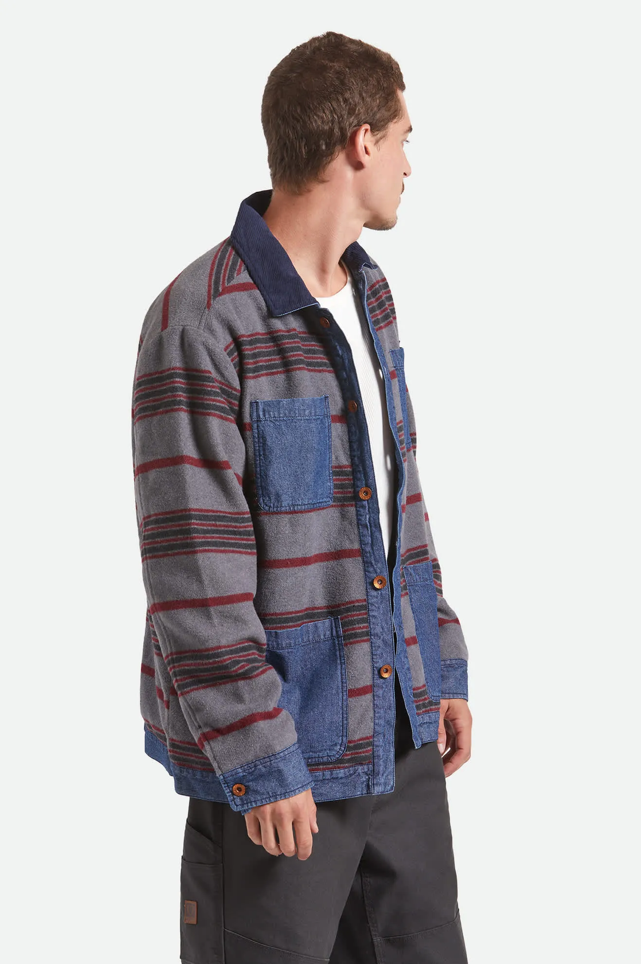 Altered Threads Chore Coat - Medium Wash Denim sold by Brixton product image thumbnail 4