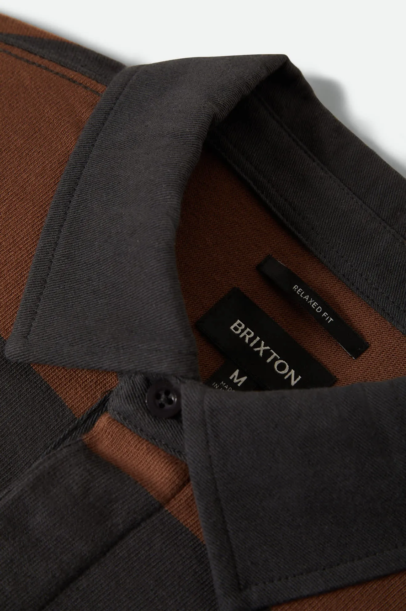 Union Heavyweight Rugby Polo - Washed Black/Pinecown Brown sold by Brixton product image thumbnail 5