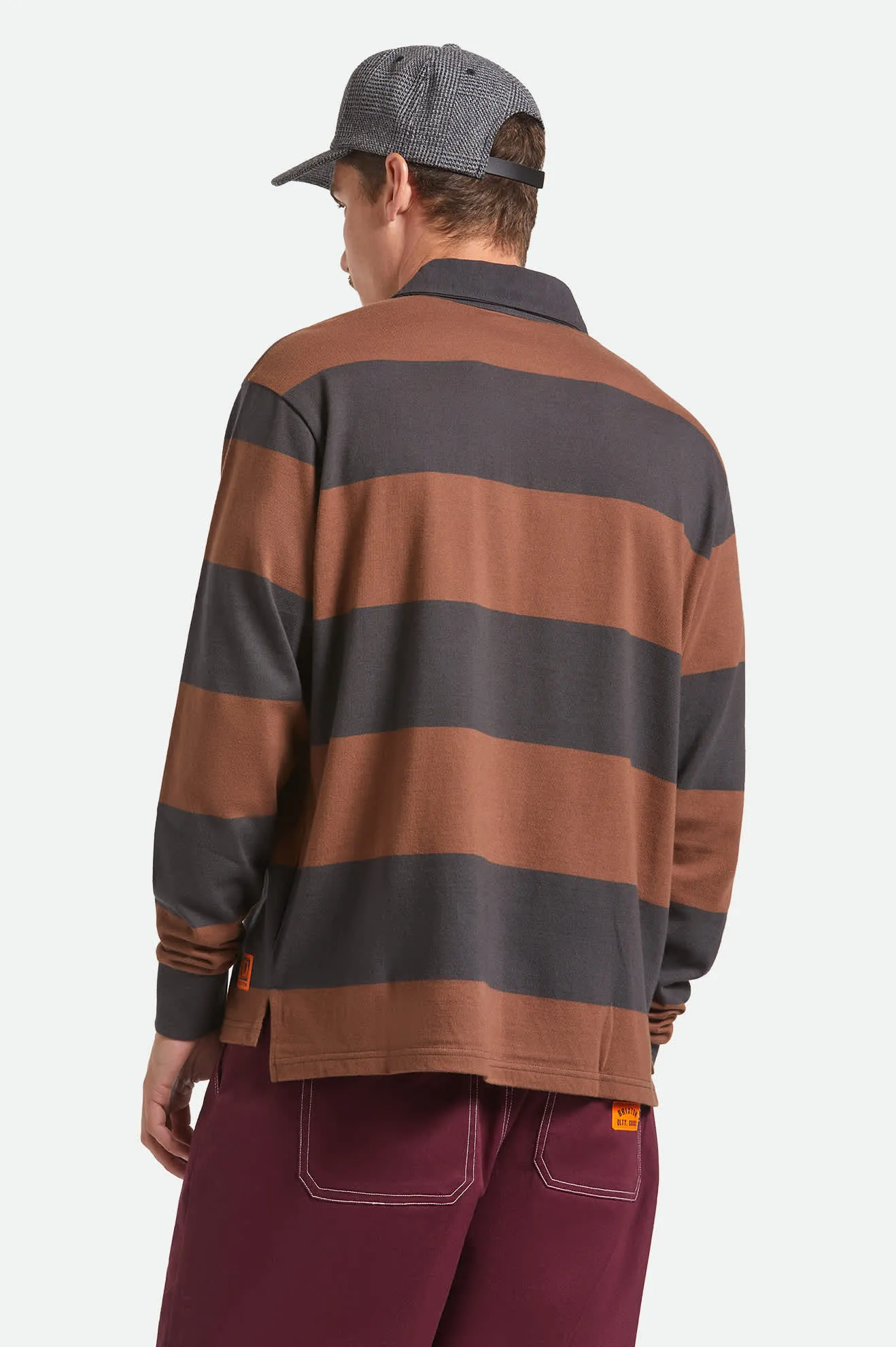 Union Heavyweight Rugby Polo - Washed Black/Pinecown Brown sold by Brixton product image thumbnail 4