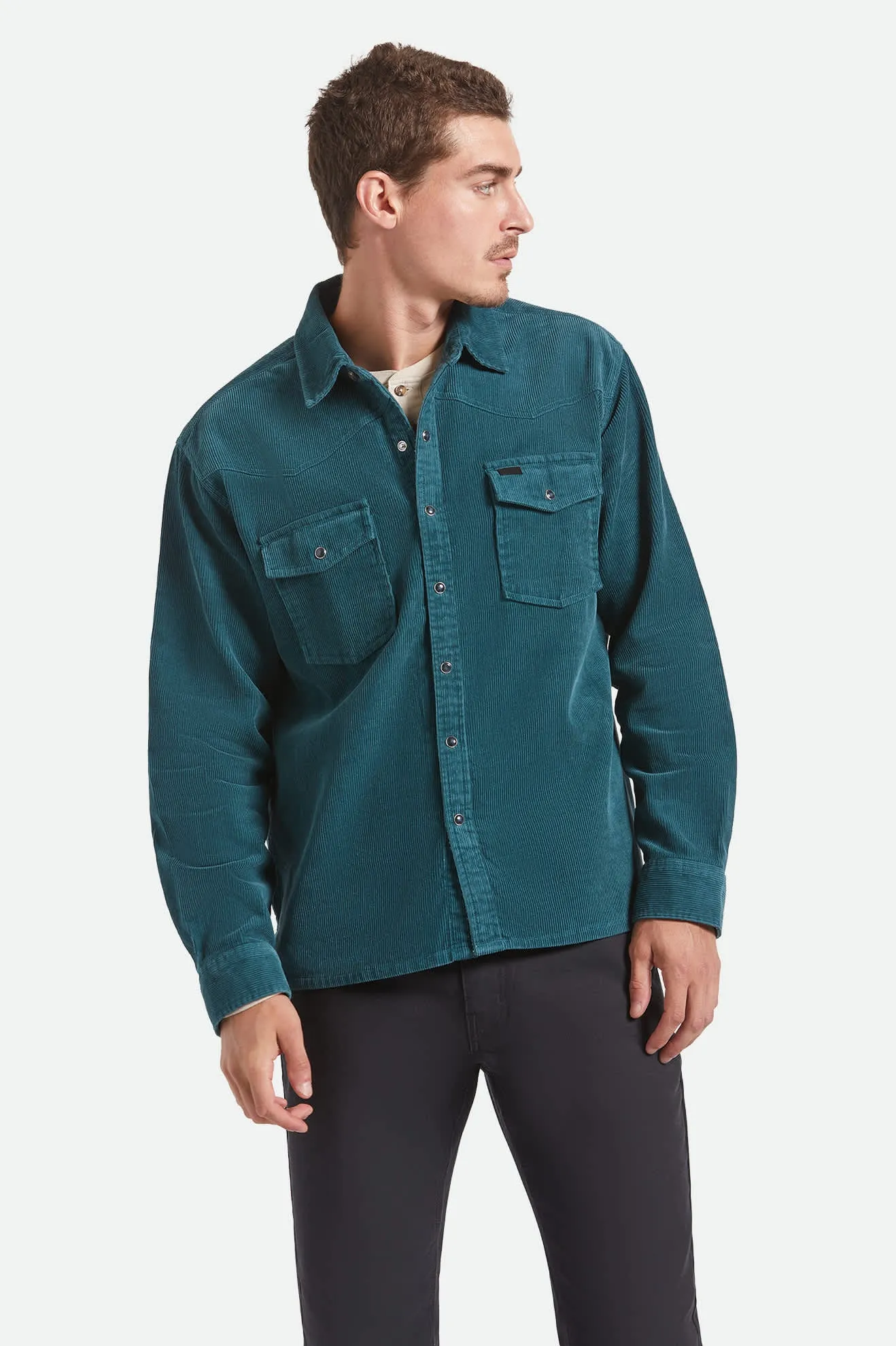 New West Relaxed Overshirt - Night Sage Corduroy sold by Brixton product image thumbnail 2