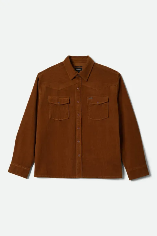 New West Relaxed Overshirt - Washed Copper Corduroy sold by Brixton