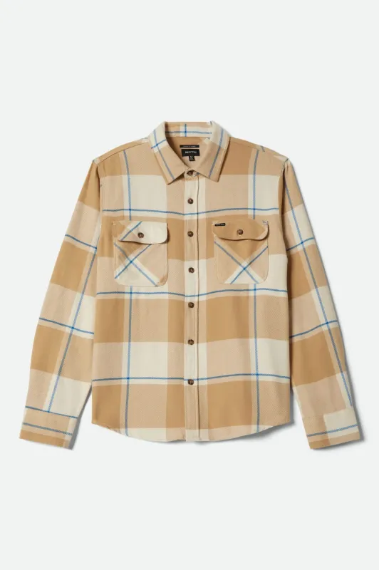 Bowery Flannel - Whitecap/Sand/Cyber Blue sold by Brixton