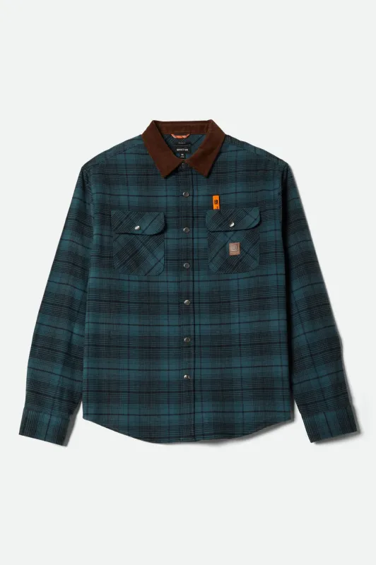Builders Bowery Performance Flannel - Night Sage/Black sold by Brixton