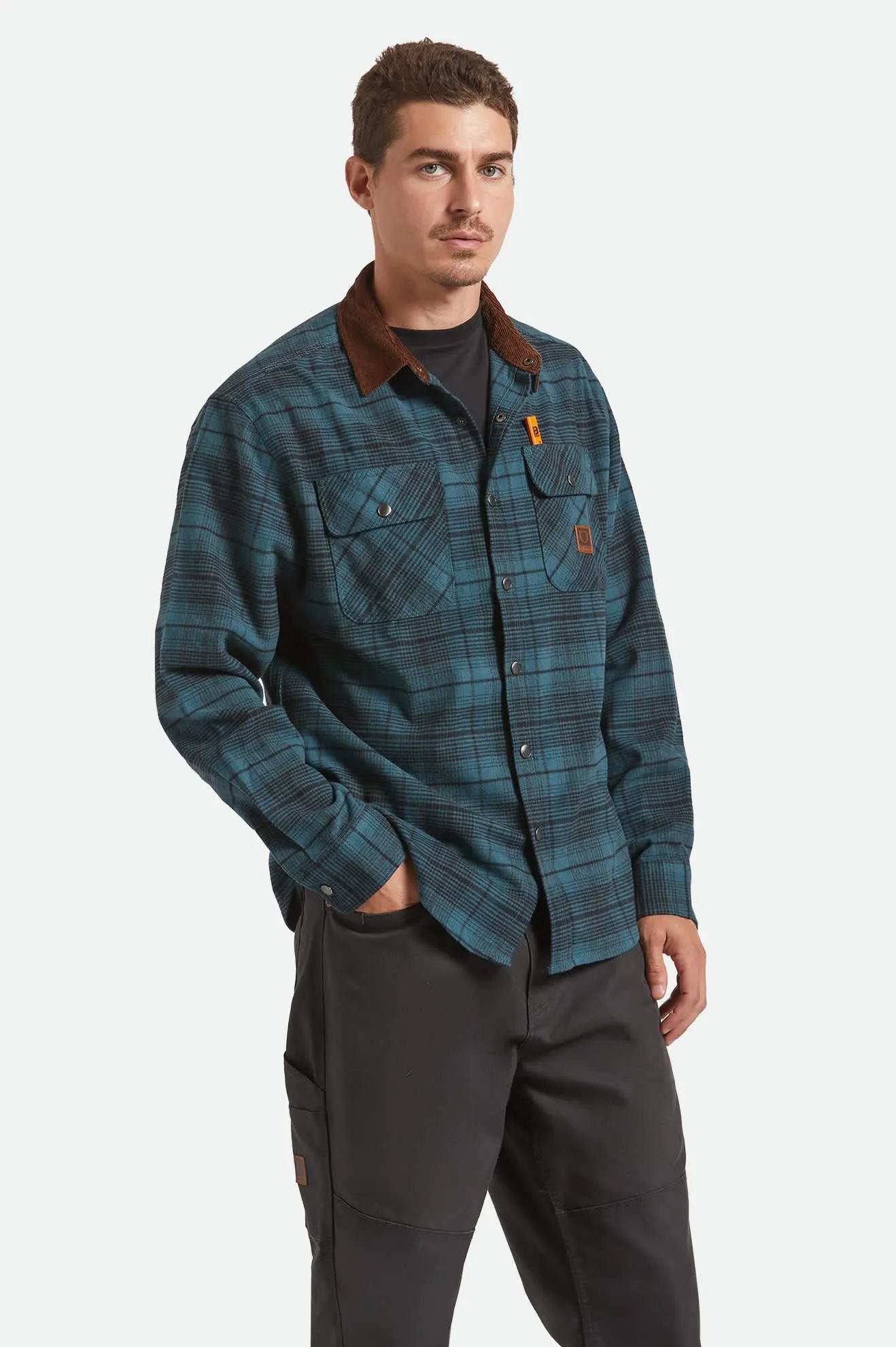 Builders Bowery Performance Flannel - Night Sage/Black sold by Brixton product image thumbnail 2