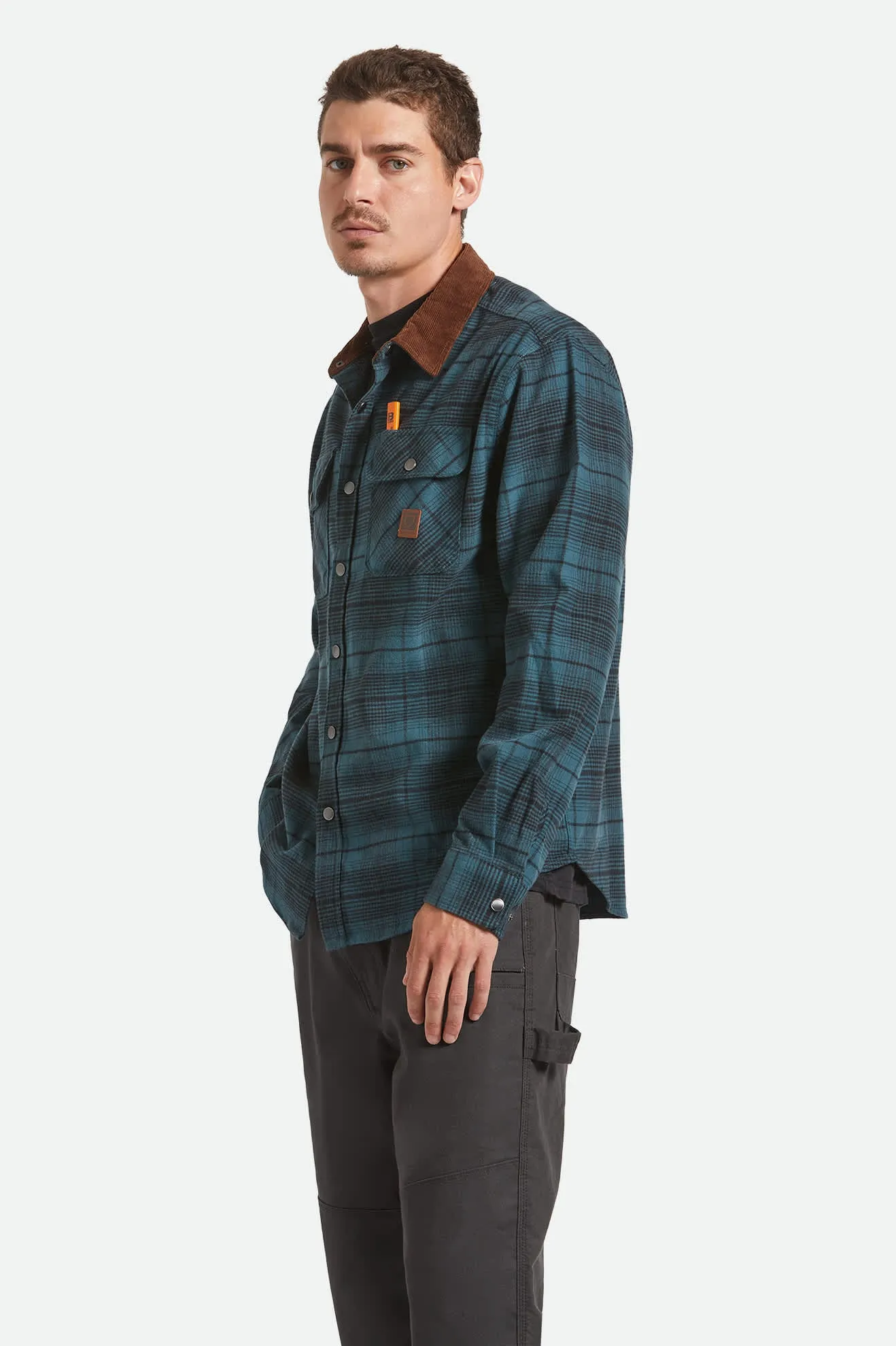 Builders Bowery Performance Flannel - Night Sage/Black sold by Brixton product image thumbnail 3