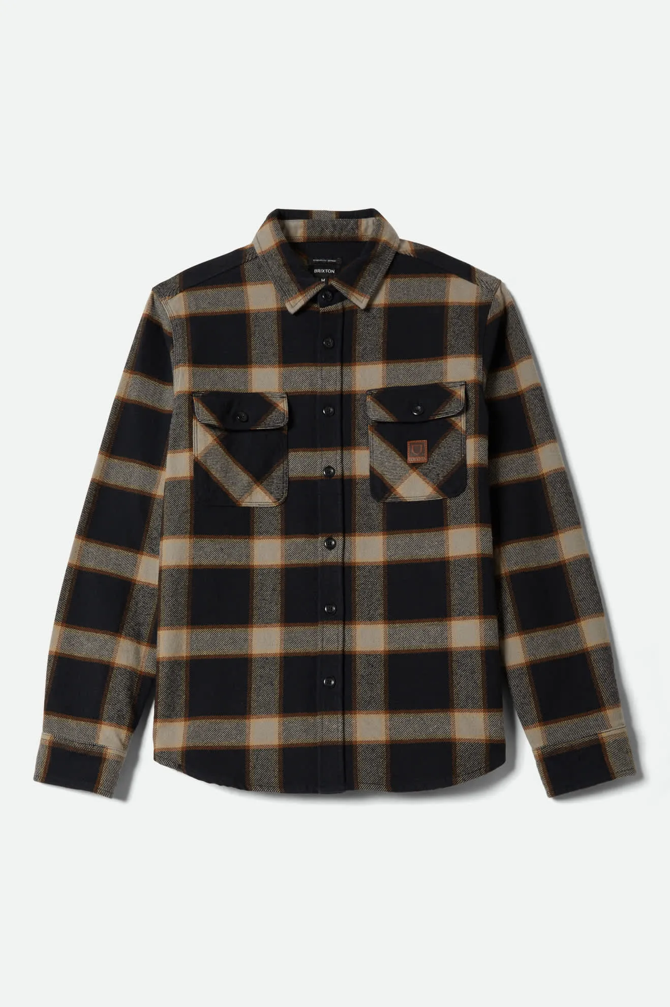 Bowery Heavyweight Flannel - Black/Cream sold by Brixton