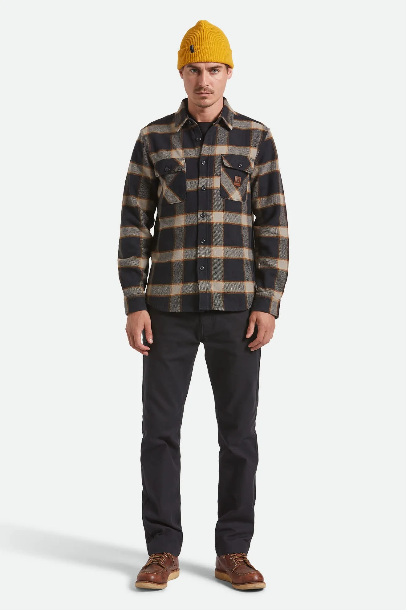 Bowery Heavyweight Flannel - Black/Cream sold by Brixton product image thumbnail 5