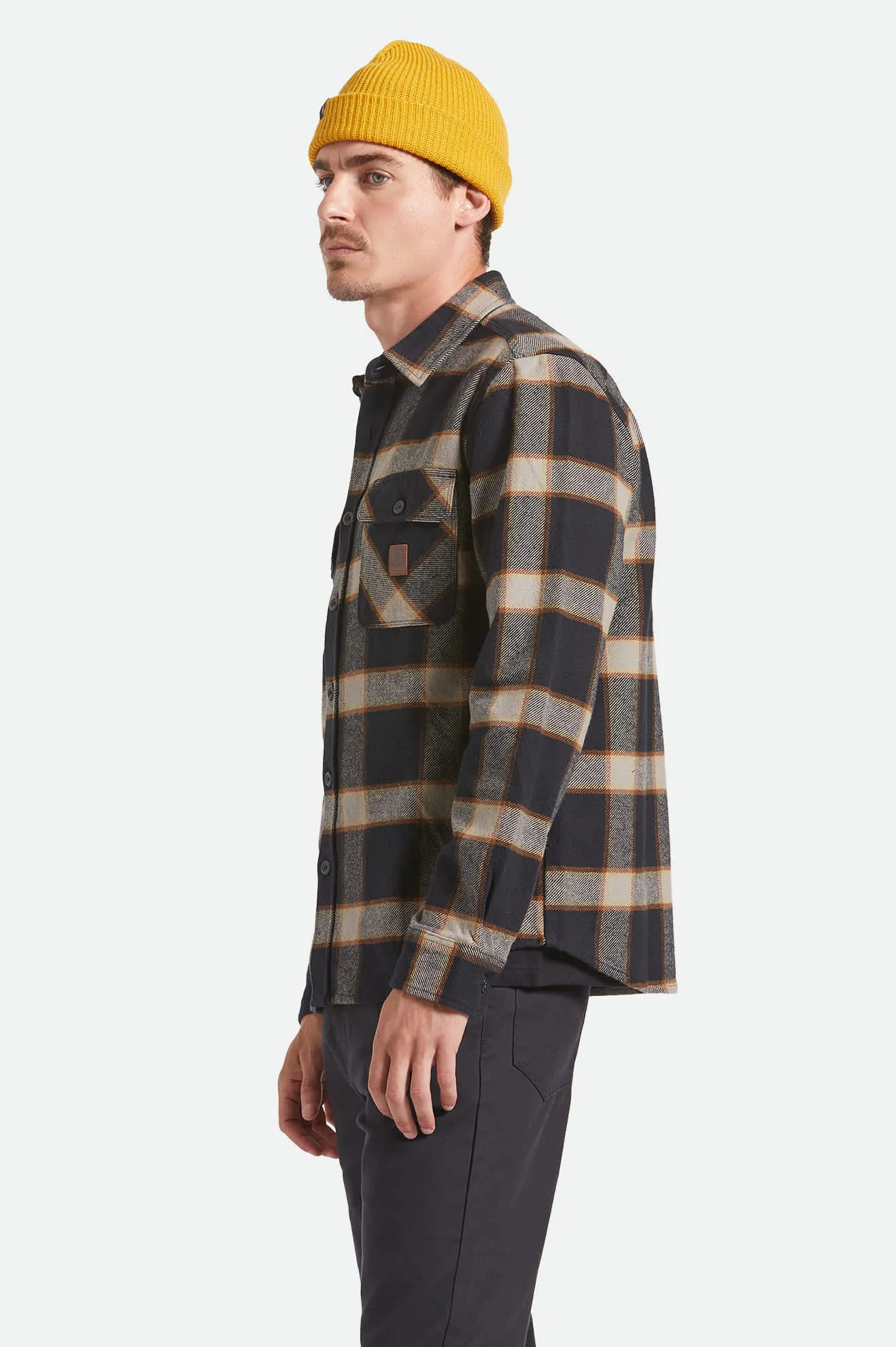 Bowery Heavyweight Flannel - Black/Cream sold by Brixton product image thumbnail 3