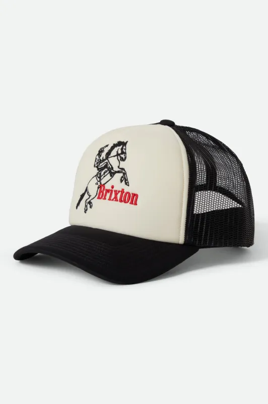 Ranching Club Netplus Trucker Hat - Black/Off White made by Brixton
