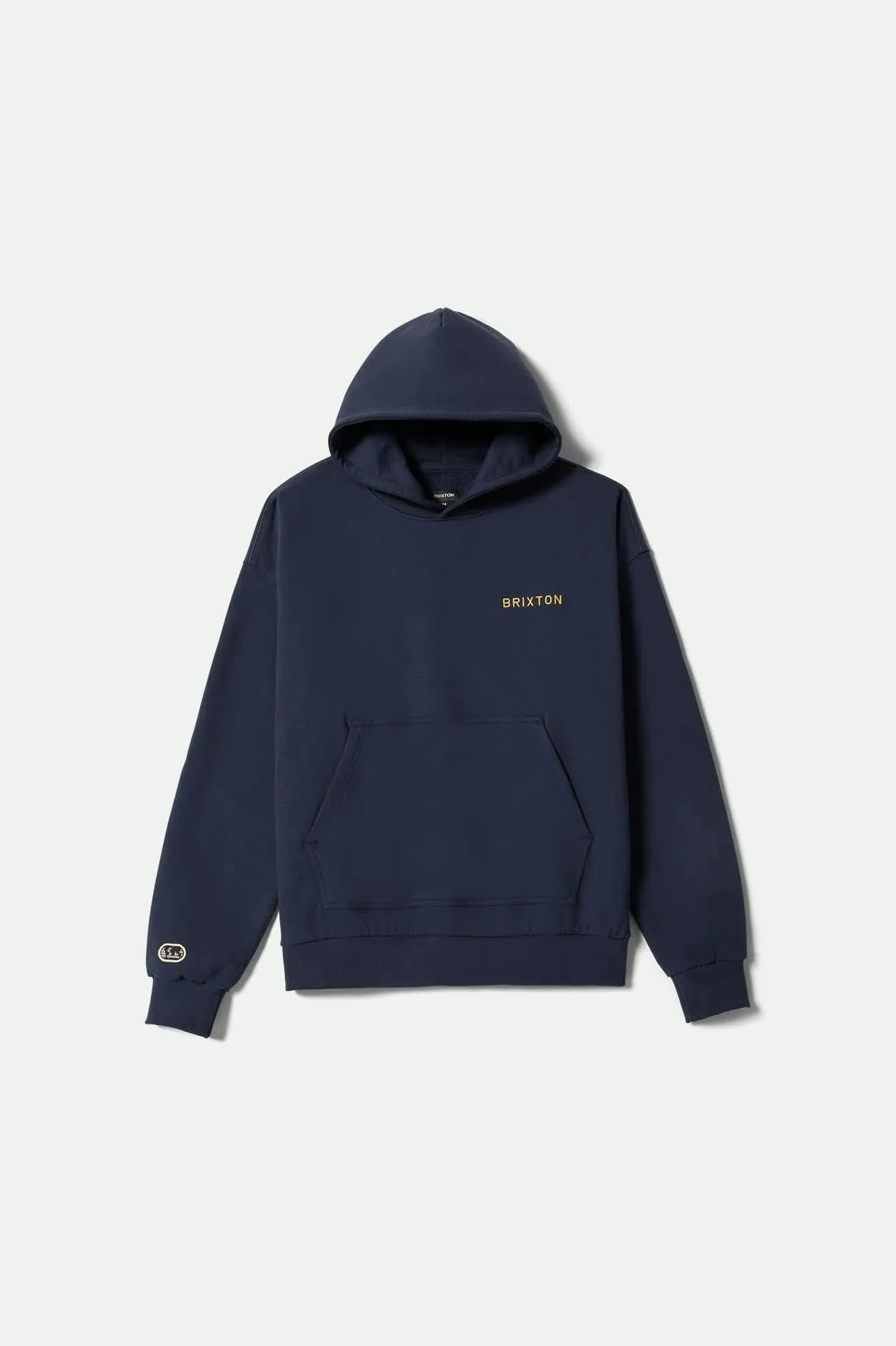 Embroidered Heavyweight Oversized Hoodie - Mood Indigo sold by Brixton