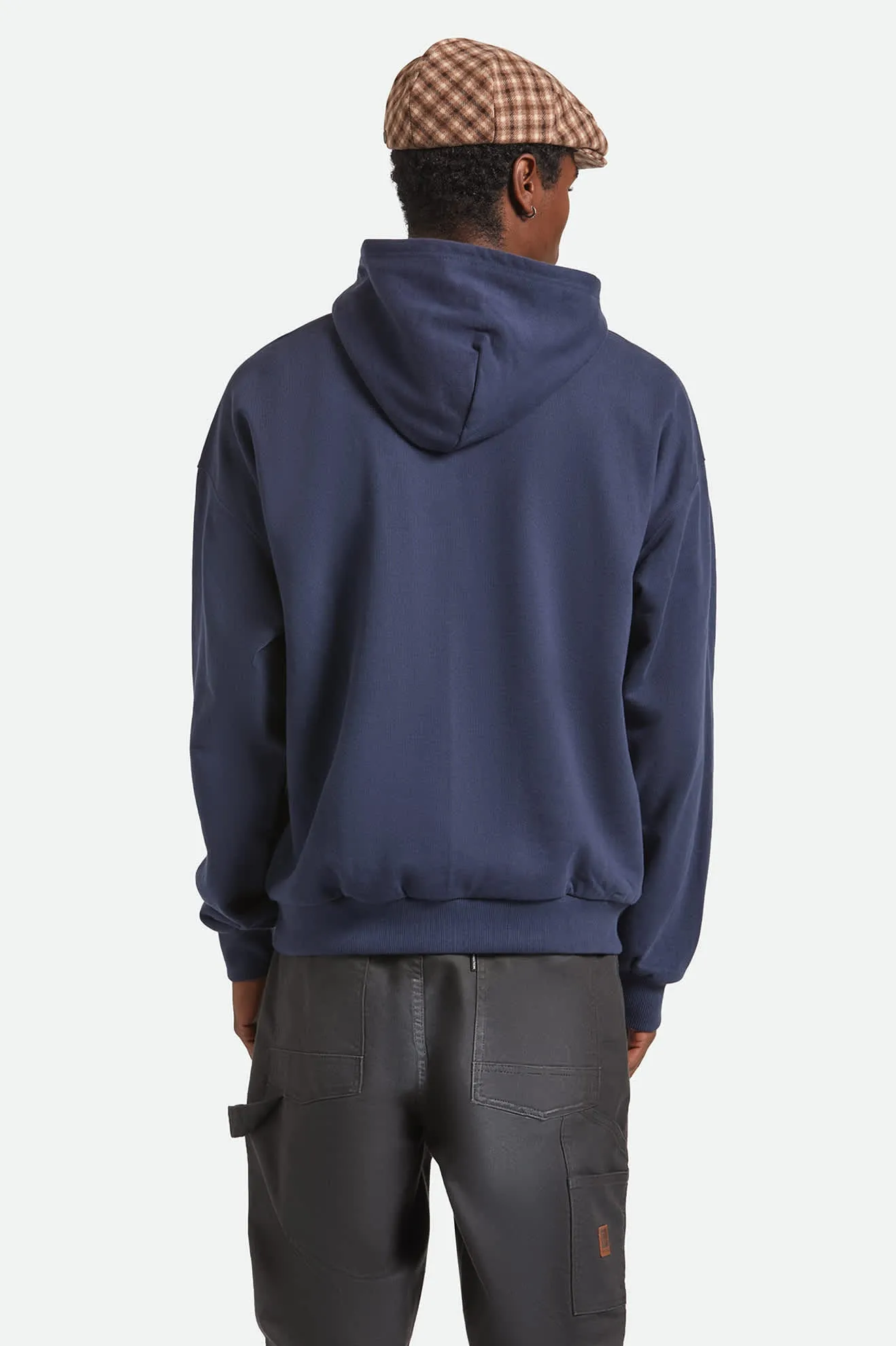 Embroidered Heavyweight Oversized Hoodie - Mood Indigo sold by Brixton product image thumbnail 4