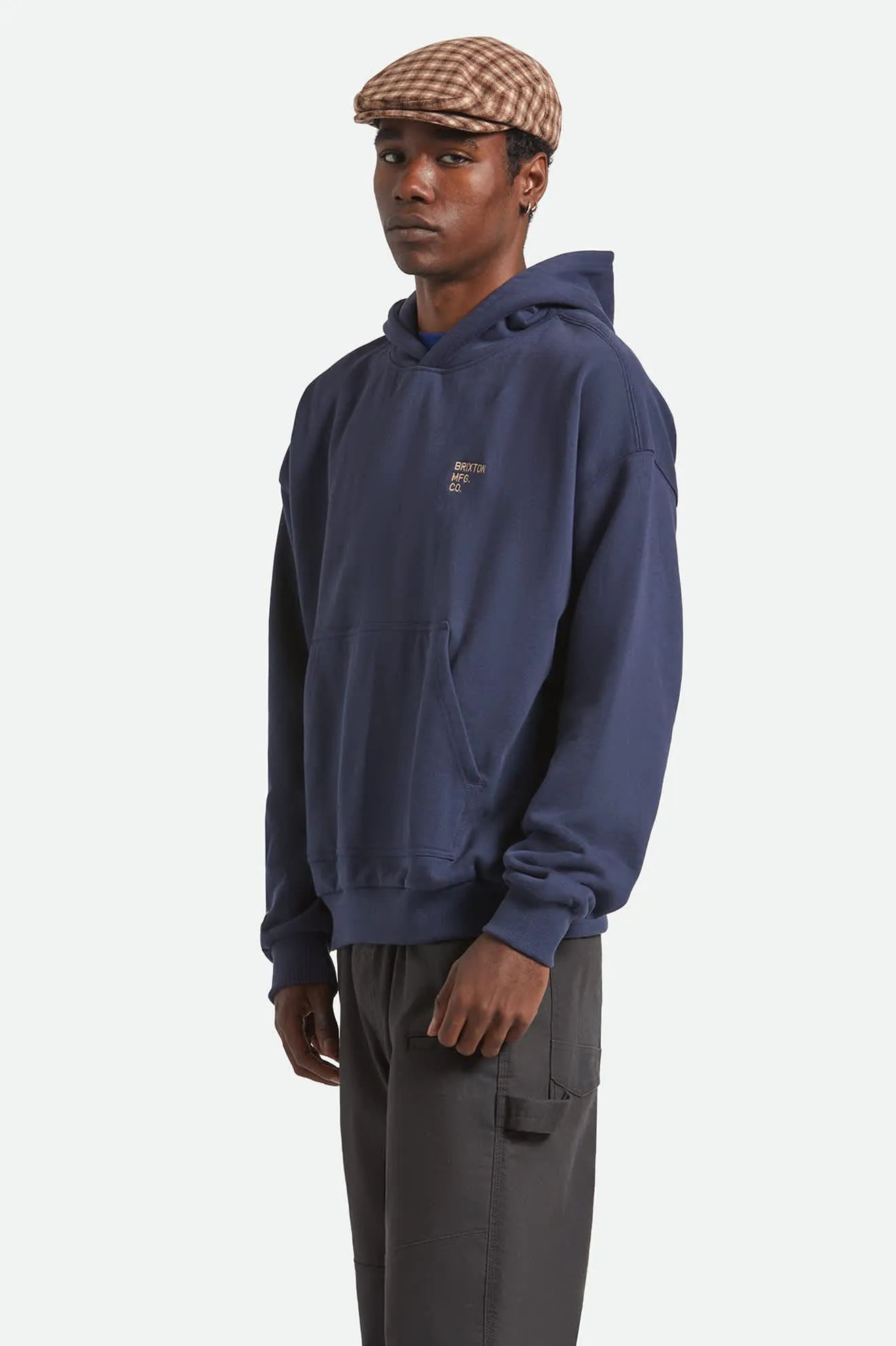 Embroidered Heavyweight Oversized Hoodie - Mood Indigo sold by Brixton product image thumbnail 2