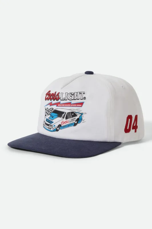 Coors Light Blower Snapback - White/Coors Navy made by Brixton