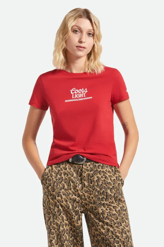 Coors Light Racing Fitted T-Shirt - Coors Red sold by Brixton
