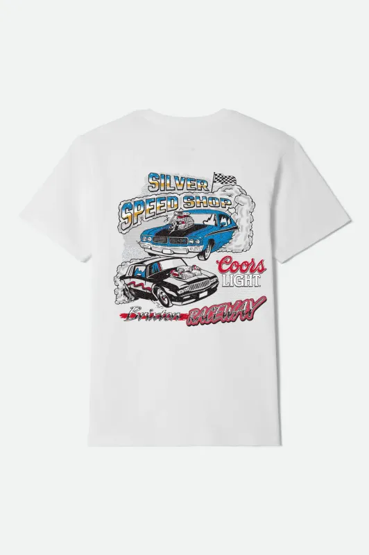 Coors Light Raceway S/S Standard T-Shirt - White sold by Brixton