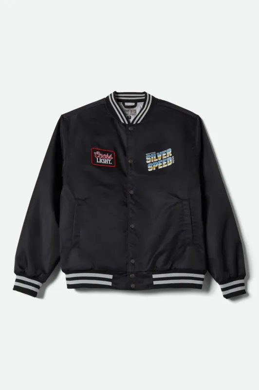 Coors Light Silver Speed Shop Jacket - Black/Silver made by Brixton
