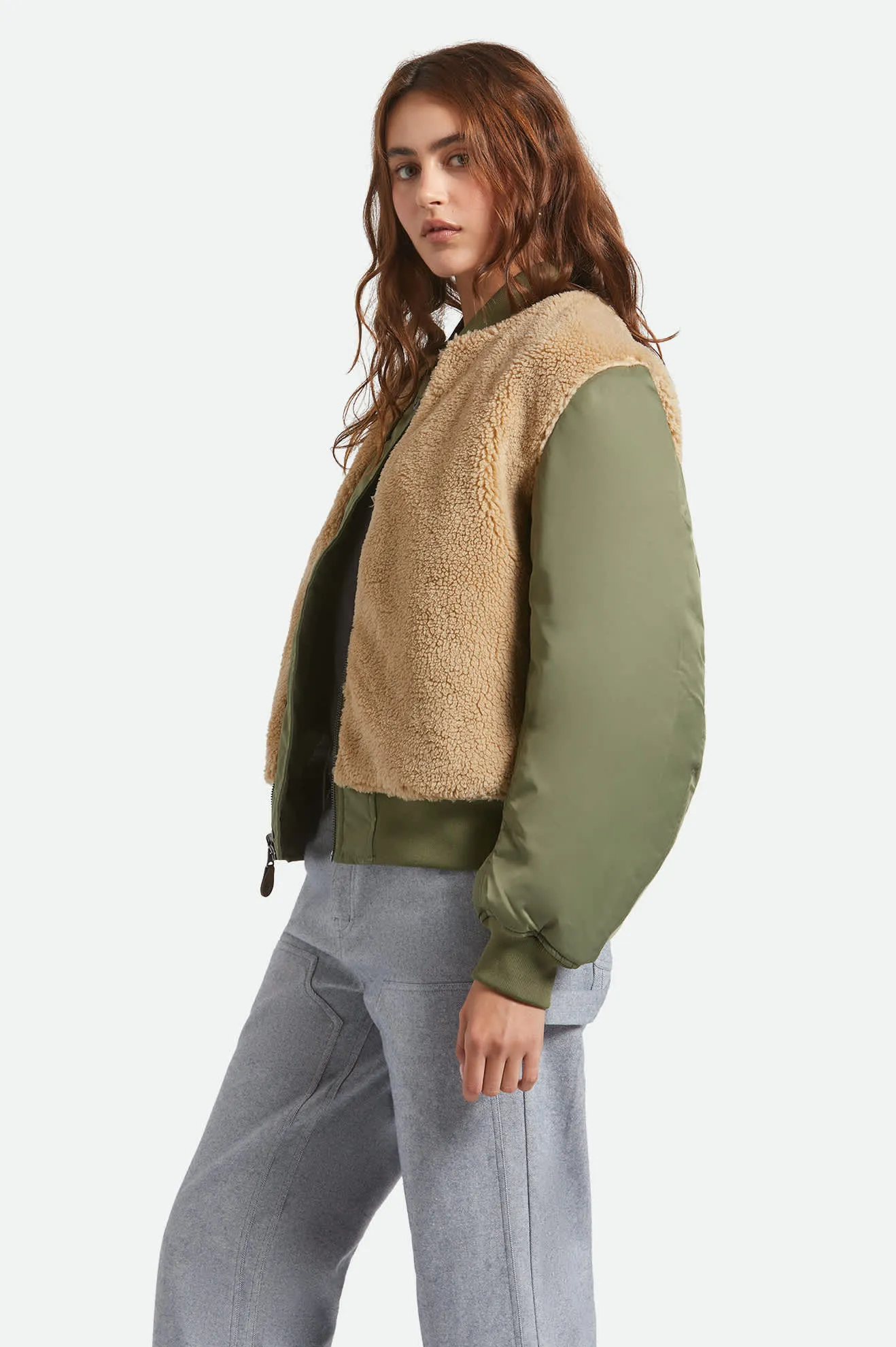 Sherpa Surplus Bomber Jacket - Olive Surplus sold by Brixton product image thumbnail 3