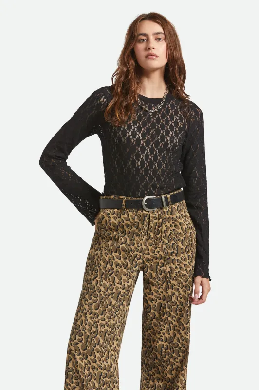 Dolly Slim L/S Knit T-Shirt - Black sold by Brixton