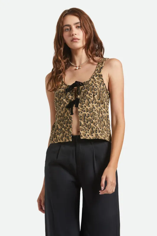 Magnolia Tie Top - Brown Cheetah sold by Brixton