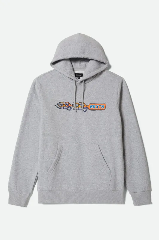 Flames Hoodie - Gunmetal Heather sold by Brixton