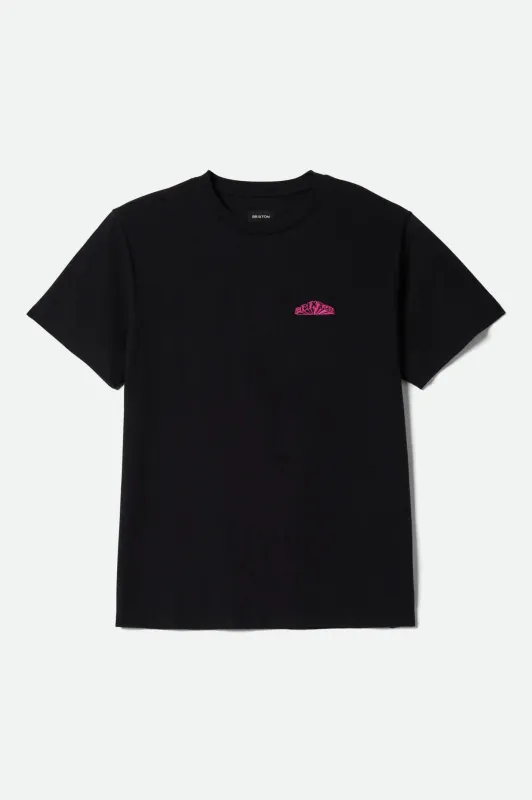 Forman S/S Standard T-Shirt - Black Worn Wash sold by Brixton