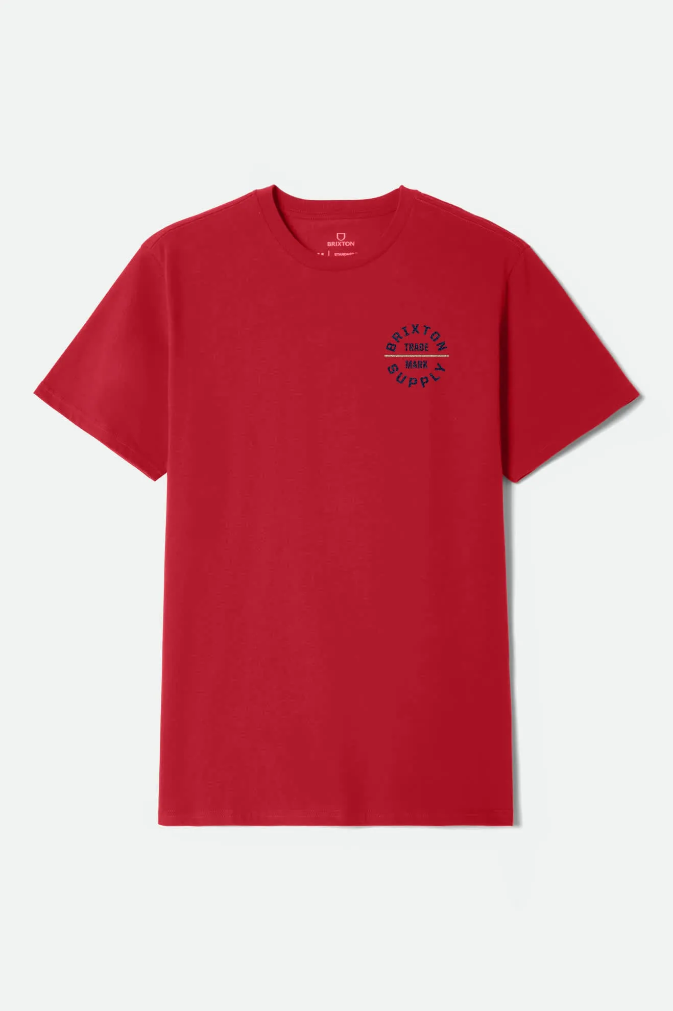 Oath V S/S Standard T-Shirt - Fuji Red/Dark Navy/Sand sold by Brixton