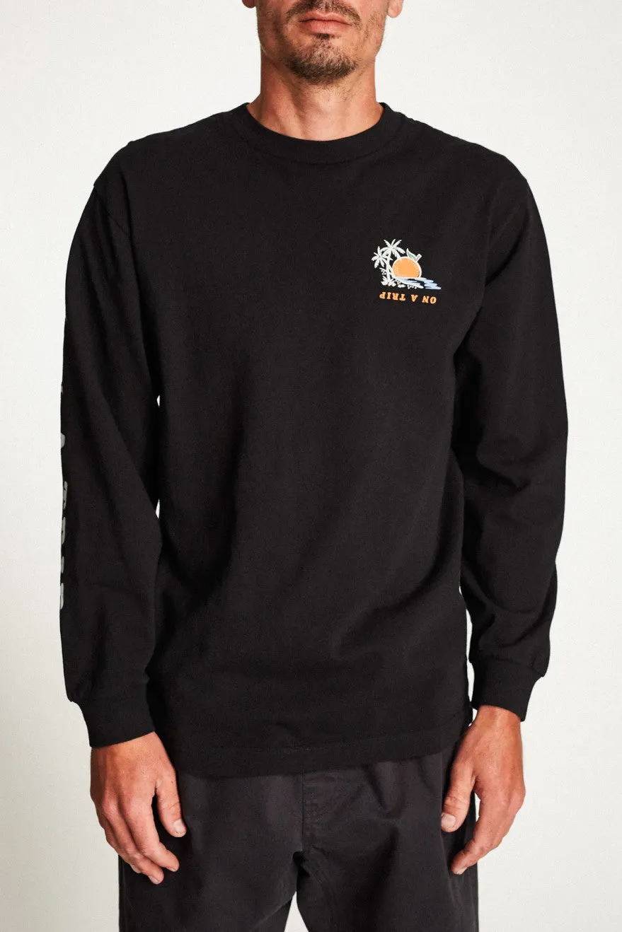 Valencia II L/S Standard Tee - Black sold by Brixton