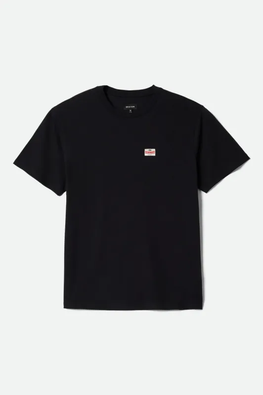 Highmont S/S Standard T-Shirt - Black Worn Wash sold by Brixton