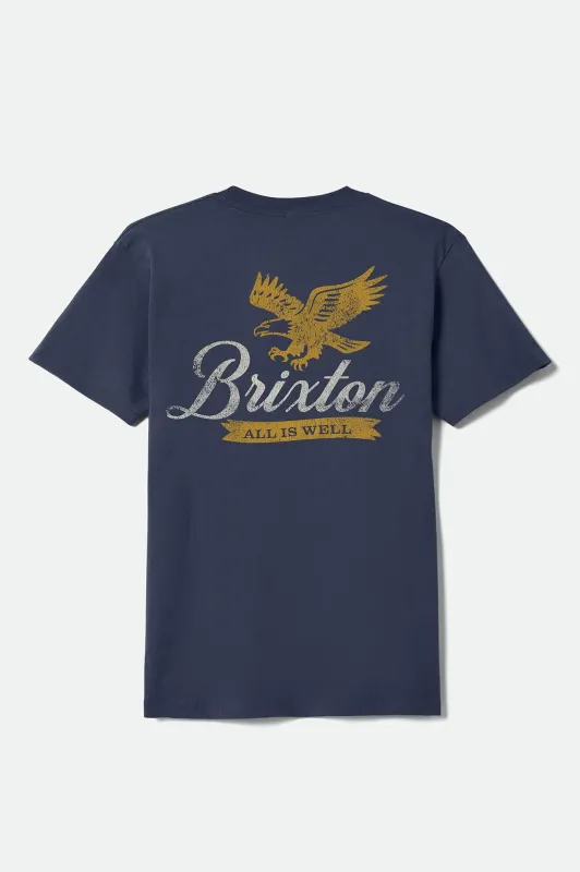 Well Short Sleeve Standard T-Shirt - Navy sold by Brixton