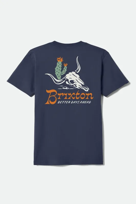 Barren Short Sleeve Standard T-Shirt - Navy sold by Brixton
