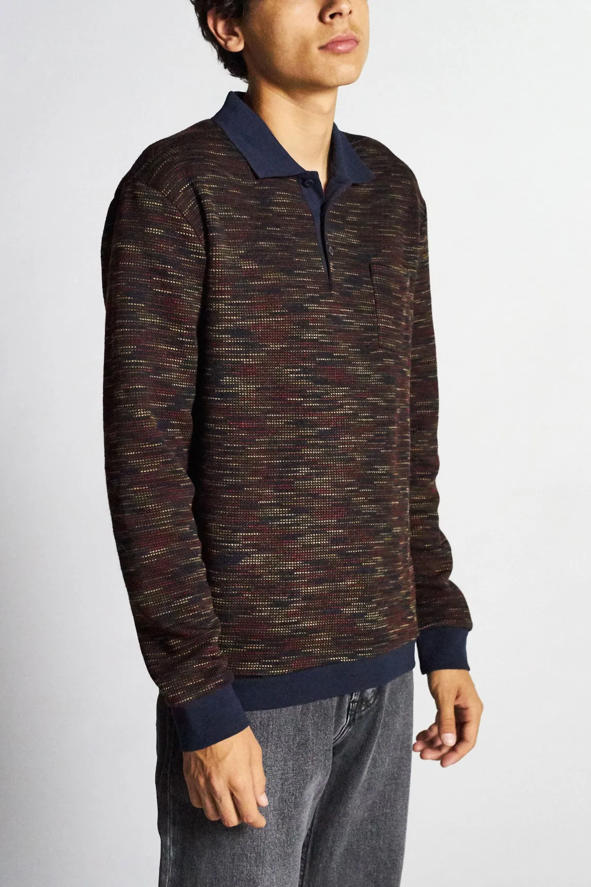 Cypher Polo Sweater - Navy/Maroon sold by Brixton product image thumbnail 4
