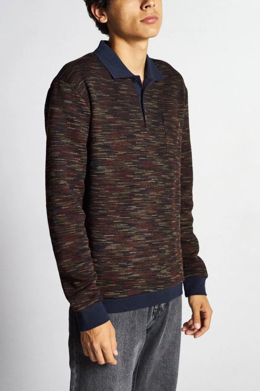 Cypher Polo Sweater - Navy/Maroon sold by Brixton product image thumbnail 2