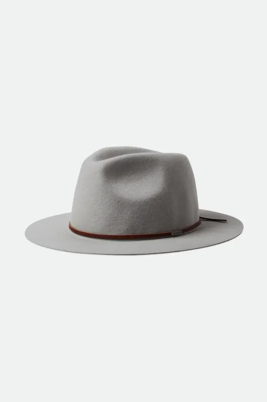 Wesley Packable Fedora - Mineral Grey sold by Brixton