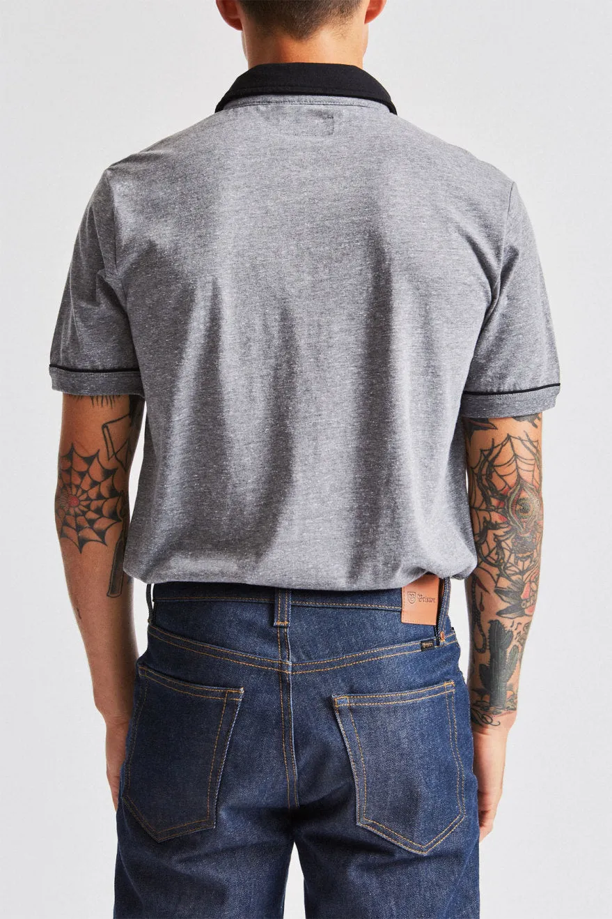 Carlos S/S Polo Knit - Heather Grey/Black sold by Brixton product image thumbnail 3