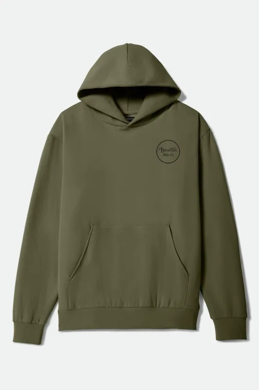 Wheeler Hoodie - Army/Black sold by Brixton