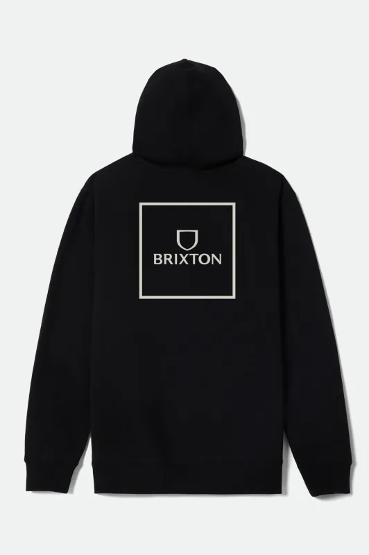 Alpha Square Hoodie - Black/Off White sold by Brixton