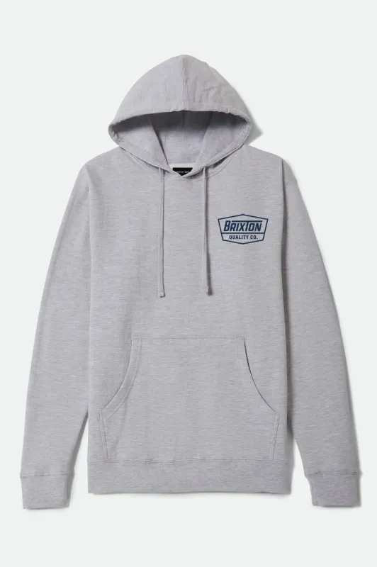 Regal Hoodie - Heather Gunmetal/Dark Navy sold by Brixton